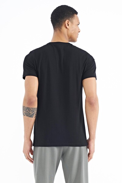 Tommylife Wholesale Harley Crew Neck Standard Fit Printed Men's T-Shirt 88203 Black - Thumbnail