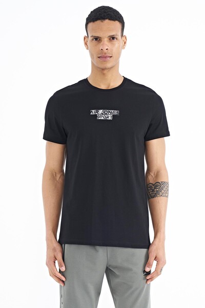 Tommylife Wholesale Harley Crew Neck Standard Fit Printed Men's T-Shirt 88203 Black - Thumbnail