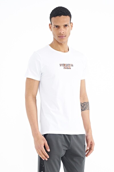 Tommylife Wholesale Harley Crew Neck Standard Fit Printed Men's T-Shirt 88203 White - Thumbnail