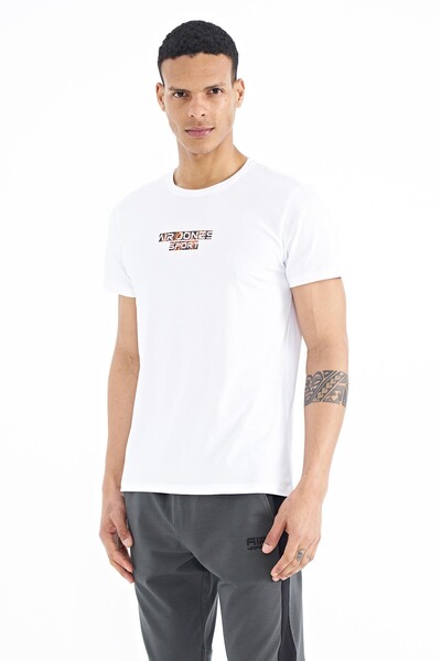 Tommylife Wholesale Harley Crew Neck Standard Fit Printed Men's T-Shirt 88203 White - Thumbnail