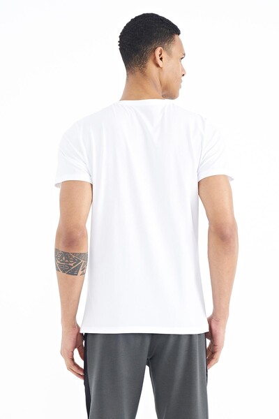 Tommylife Wholesale Harley Crew Neck Standard Fit Printed Men's T-Shirt 88203 White - Thumbnail