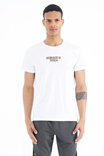 Tommylife Wholesale Harley Crew Neck Standard Fit Printed Men's T-Shirt 88203 White - Thumbnail