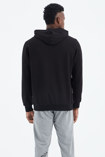 Tommylife Wholesale Harvey Hooded Standard Fit Men's Sweatshirt 88309 Black - Thumbnail