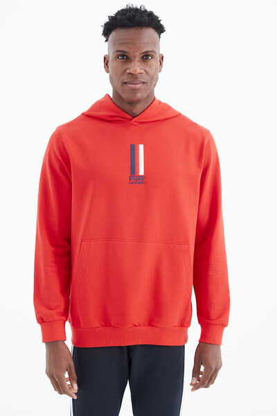 Tommylife Wholesale Harvey Hooded Standard Fit Men's Sweatshirt 88309 Fiesta - Thumbnail