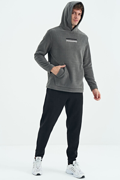 Tommylife Wholesale Hern Dark Gray Men's Fleece Sweatshirt - 88301 - Thumbnail