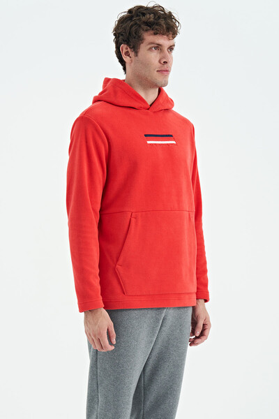 Tommylife Wholesale Hern Hooded Standard Fit Men's Fleece Sweatshirt 88301 Fiesta - Thumbnail