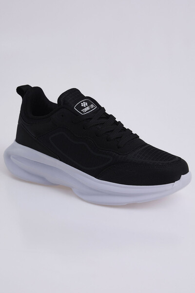 Tommylife Wholesale High Platform Men's Sneakers 89128 Black - White - Thumbnail