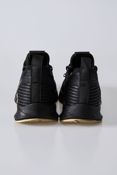 Tommylife Wholesale High Platform Men's Sneakers 89130 Black - Gold - Thumbnail