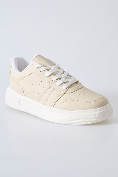 Tommylife Wholesale High-Top Men's Casual Sneakers 89125 Beige - Thumbnail