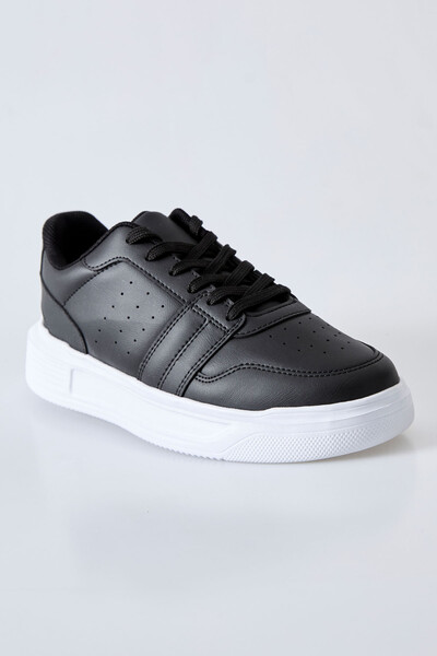 Tommylife Wholesale High-Top Men's Casual Sneakers 89125 Black - White - Thumbnail