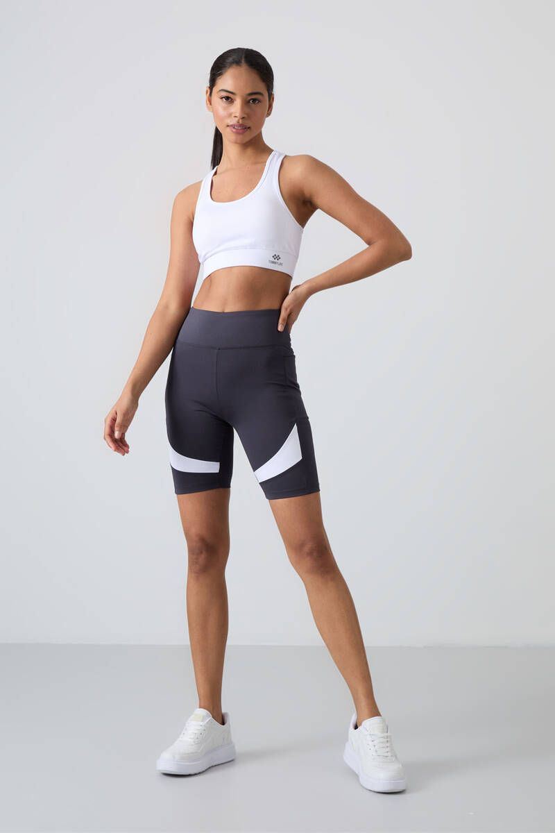 TOMMYLIFE - Tommylife Wholesale High Waist Biker Women's Leggings 91012 Anthracite