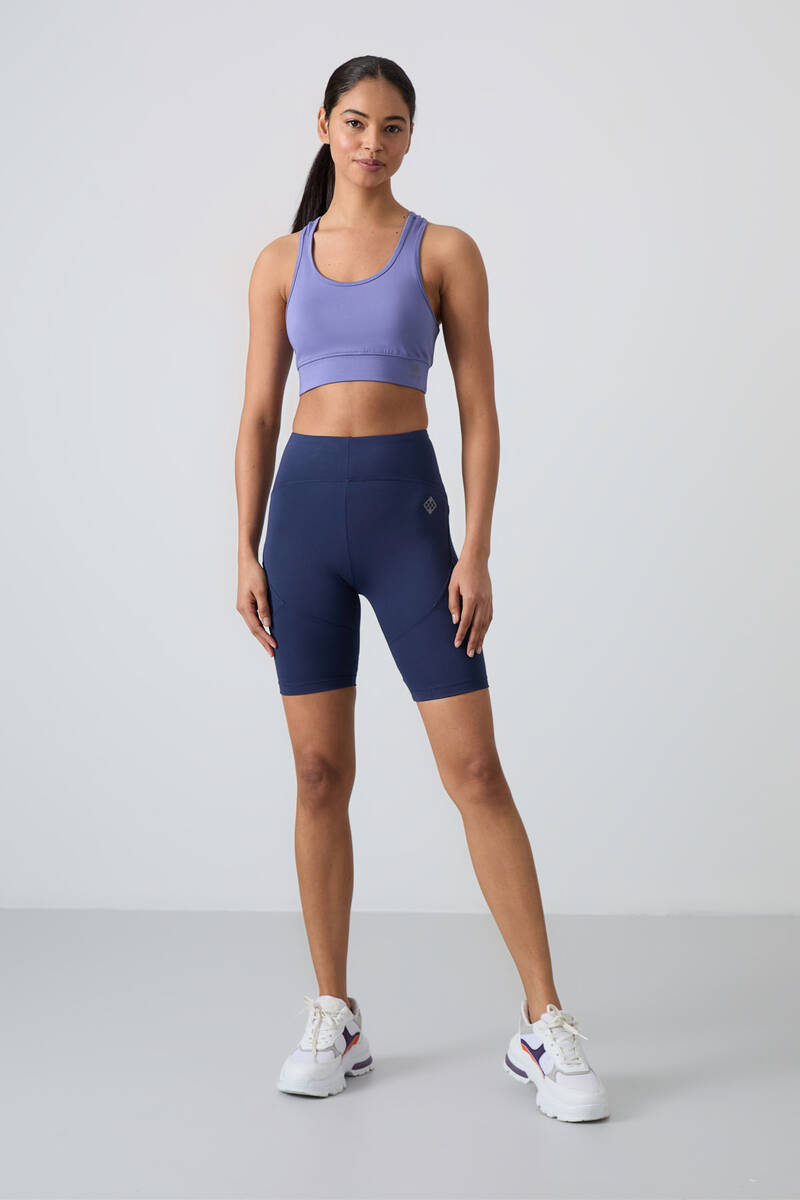 TOMMYLIFE - Tommylife Wholesale High Waist Biker Women's Leggings 91013 Indigo