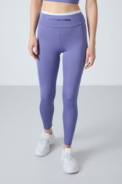 Tommylife Wholesale High Waist Skinny Leg Women's Bustier Legging Set 95333 Amethyst - Thumbnail