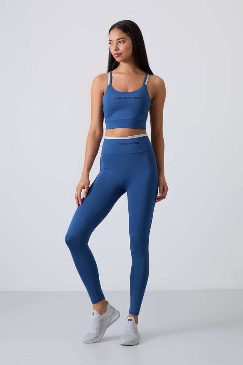 TOMMYLIFE - Tommylife Wholesale High Waist Skinny Leg Women's Bustier Legging Set 95333 Parliament