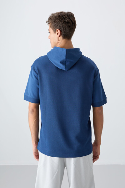 Tommylife Wholesale Hooded Oversize Basic Men's T-Shirt 88335 Parliament - Thumbnail