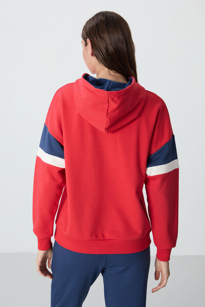 Tommylife Wholesale Hooded Oversize Women's Sweatshirt 97290 Fiesta - Thumbnail