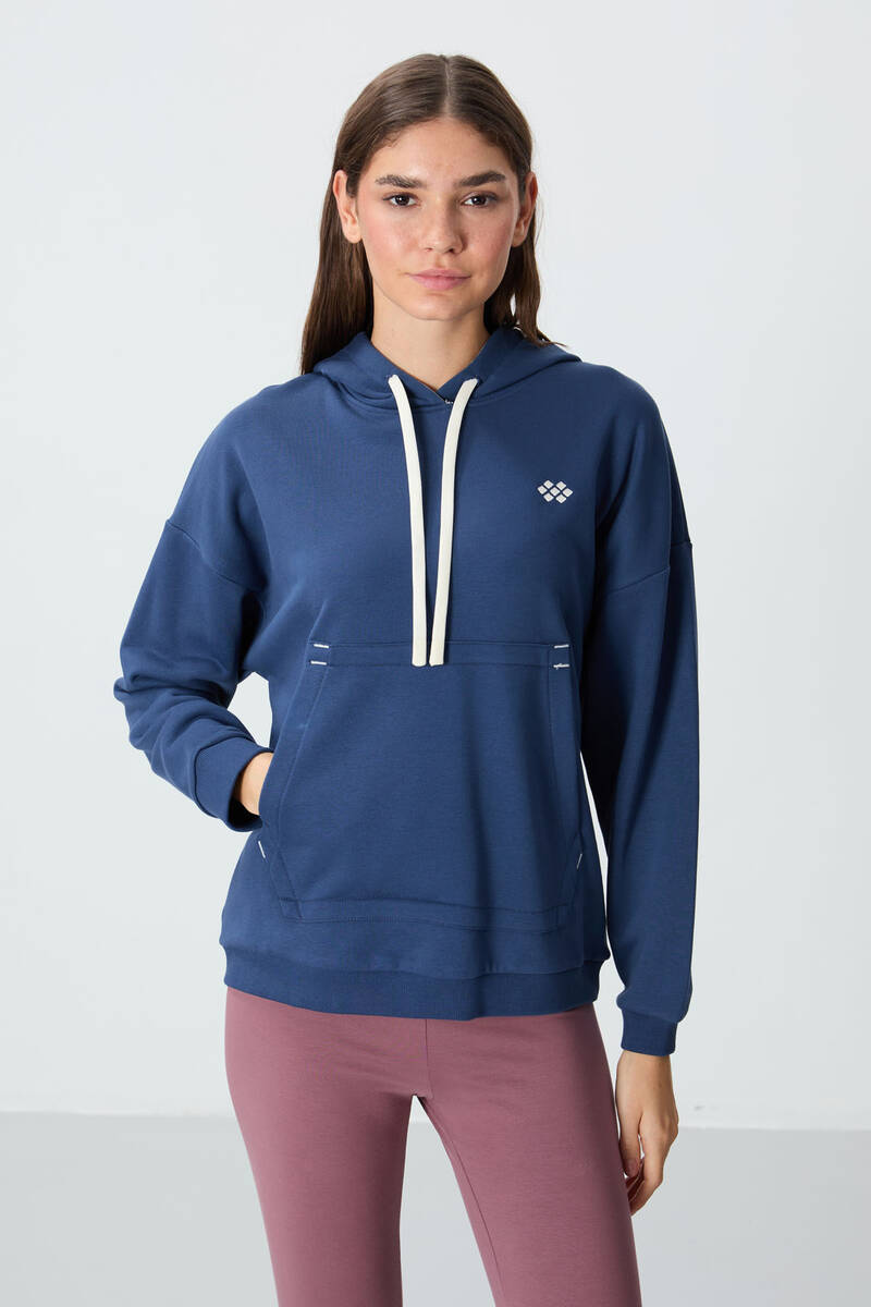 TommyLife - Tommylife Wholesale Hooded Oversize Women's Sweatshirt 97291 Parliament