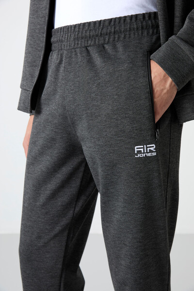 Tommylife Wholesale Hugo Comfy Jogger Men's Tracksuit Set 85198 Anthracite Melange - Thumbnail