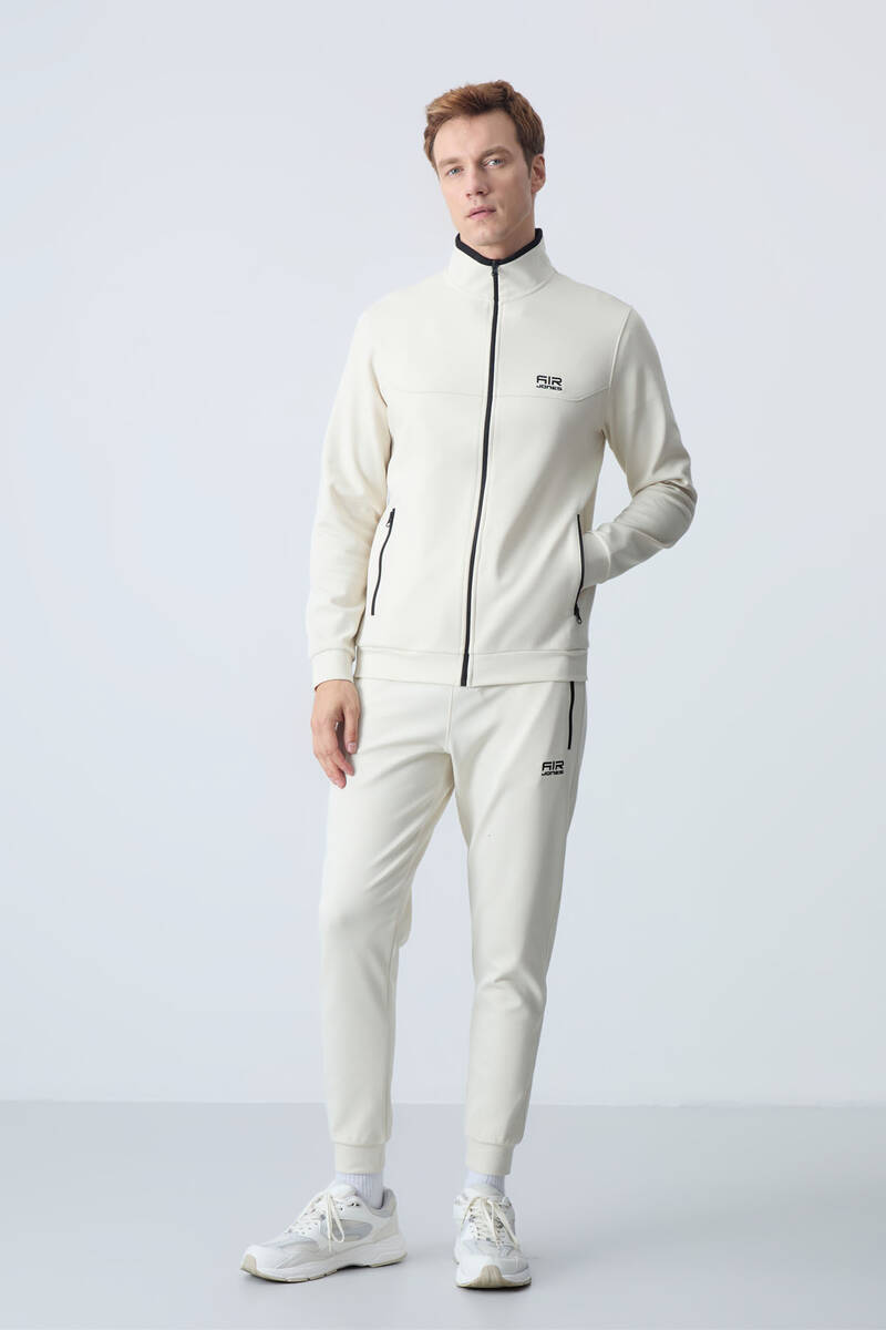 TOMMYLIFE - Tommylife Wholesale Hugo Comfy Jogger Men's Tracksuit Set 85198 Beige