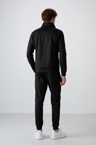 Tommylife Wholesale Hugo Comfy Jogger Men's Tracksuit Set 85198 Black - Thumbnail