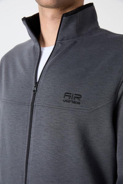 Tommylife Wholesale Hugo Comfy Jogger Men's Tracksuit Set 85198 Dark Gray - Thumbnail