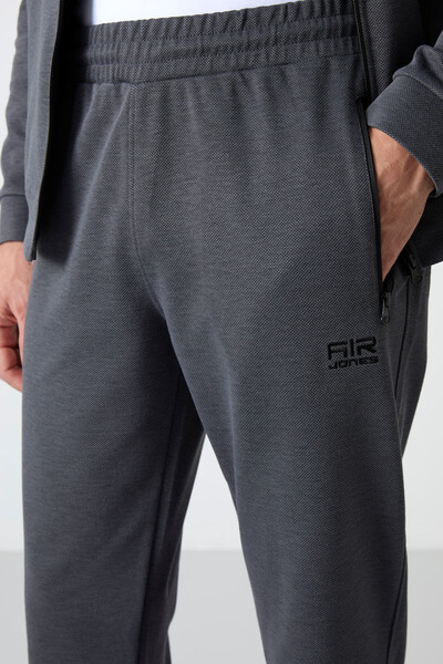 Tommylife Wholesale Hugo Comfy Jogger Men's Tracksuit Set 85198 Dark Gray - Thumbnail