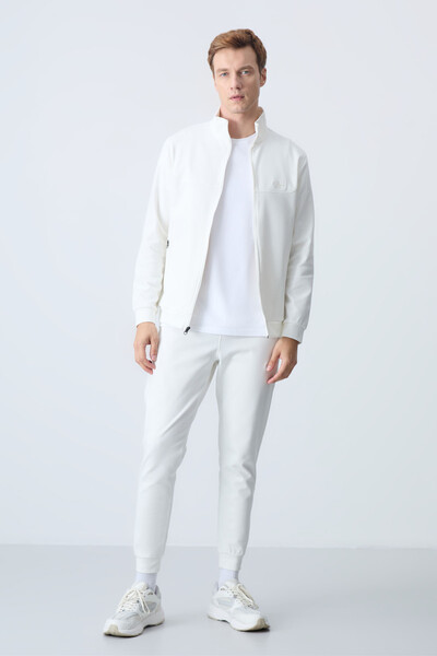 Tommylife Wholesale Hugo Comfy Jogger Men's Tracksuit Set 85198 Ecru - Thumbnail