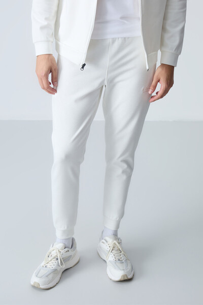 Tommylife Wholesale Hugo Comfy Jogger Men's Tracksuit Set 85198 Ecru - Thumbnail