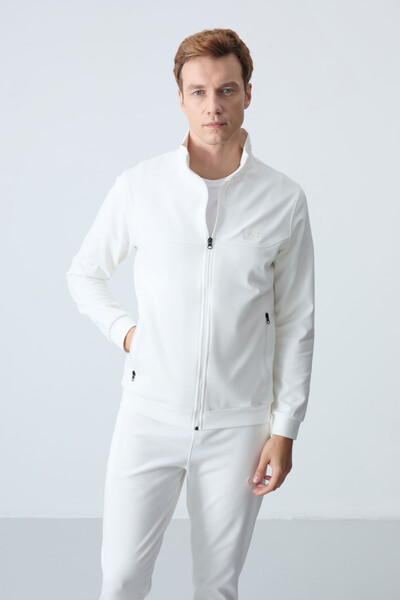 Tommylife Wholesale Hugo Comfy Jogger Men's Tracksuit Set 85198 Ecru - Thumbnail