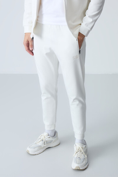 Tommylife Wholesale Hugo Comfy Jogger Men's Tracksuit Set 85198 Ecru - Thumbnail