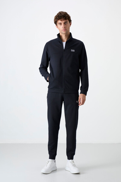 Tommylife Wholesale Hugo Comfy Jogger Men's Tracksuit Set 85198 Navy Blue - Thumbnail