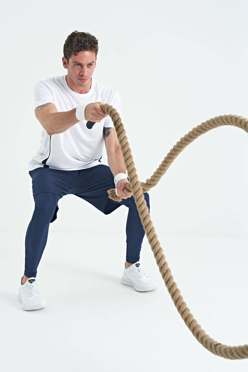 TOMMYLIFE - Tommylife Wholesale Indigo High Waist Slim Fit Active Sports Men's Legging - 84989