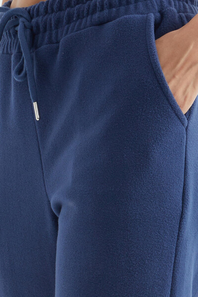 Tommylife Wholesale Indigo High Waisted Comfy Pocket Women's Fleece Sweatpants - 94623 - Thumbnail