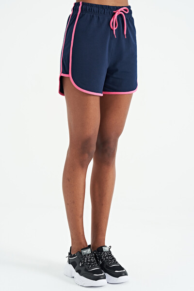 Tommylife Wholesale Indigo Laced Standard Fit Women's Shorts - 02158 - Thumbnail