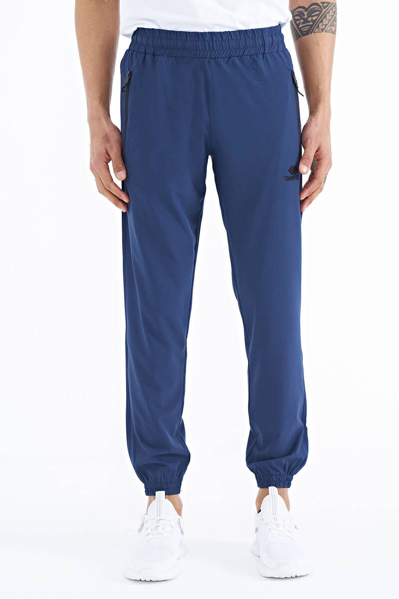 TOMMYLIFE - Tommylife Wholesale Indigo Men's Basic Comfy Elastic Cuff Sweatpants - 84826
