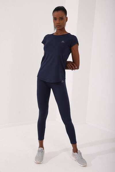 TOMMYLIFE - Tommylife Wholesale Indigo Short Sleeve Standard Fit Crew Neck Women's T-Shirt - 97101