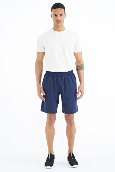 Tommylife Wholesale Indigo Side Pocket Detailed Elastic Men's Short - 81238 - Thumbnail