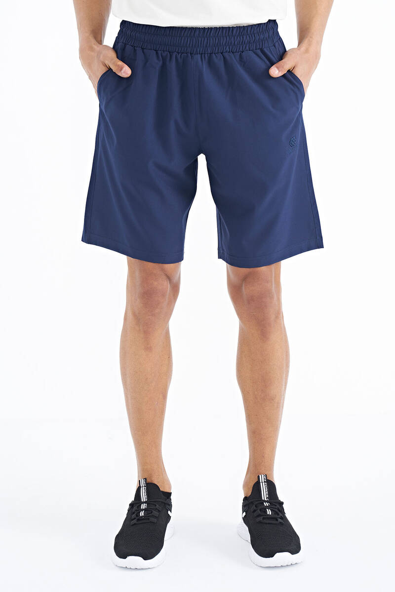 TOMMYLIFE - Tommylife Wholesale Indigo Side Pocket Detailed Elastic Men's Short - 81238