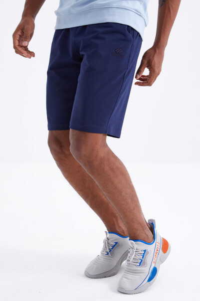 Tommylife Wholesale Indigo Standard Fit Basic Men's Short - 81212 - Thumbnail