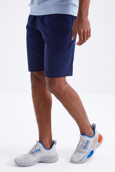 Tommylife Wholesale Indigo Standard Fit Basic Men's Short - 81212 - Thumbnail