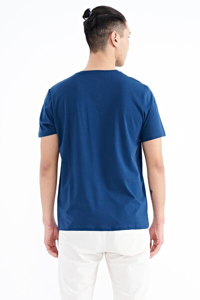 Tommylife Wholesale Indigo Standard Fit Men's T-shirt - 88200 - Thumbnail