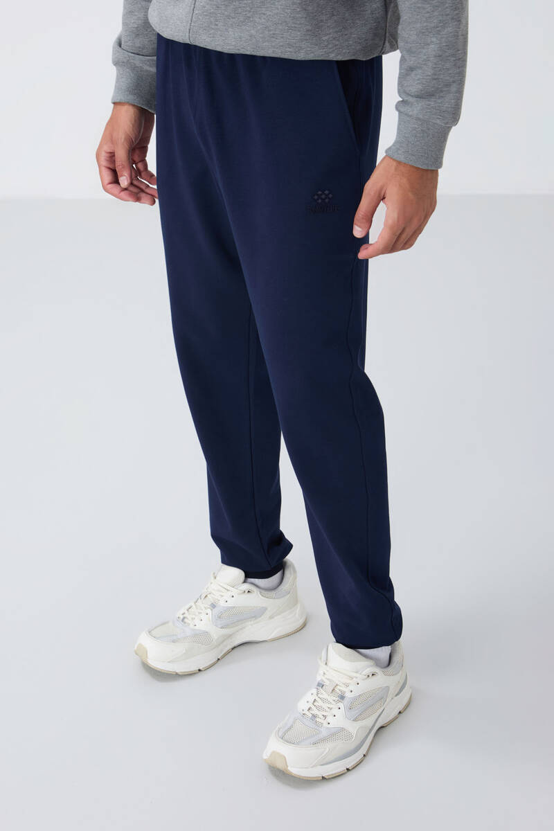 TOMMYLIFE - Tommylife Wholesale Indigo With Classic Pockets Standard Mold Cuffed Men's Sweatpant - 84652
