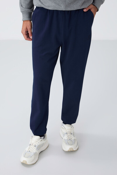 Tommylife Wholesale Indigo With Classic Pockets Standard Mold Cuffed Men's Sweatpant - 84652 - Thumbnail