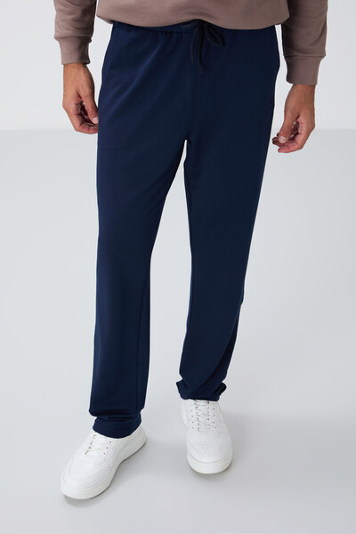 Tommylife Wholesale Indigo With Laced With Pockets Standard Mold Classic Hem Men's Sweatpant - 84682 - Thumbnail