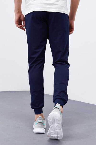 Tommylife Wholesale Indigo Zippered Pocket Slim Fit Jogger Men's Sweatpants - 84343 - Thumbnail