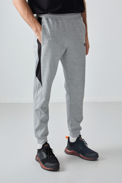 Tommylife Wholesale Jogger Standard Fit Men's Sweatpants 82126 Gray Melange - Thumbnail