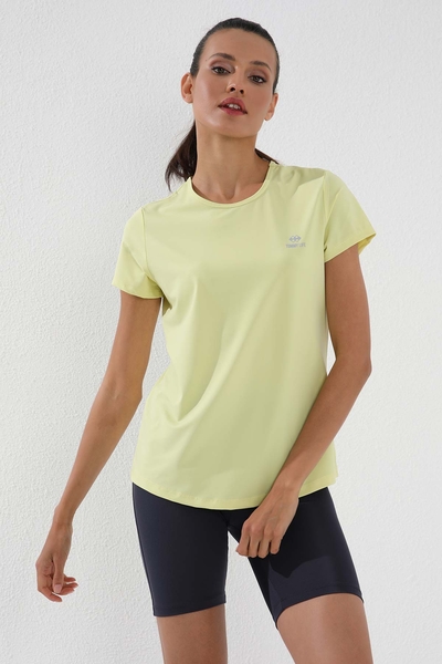 Tommylife Wholesale Lemon Basic Short Sleeve Bike Collar Women's T-shirt - 97144 - Thumbnail