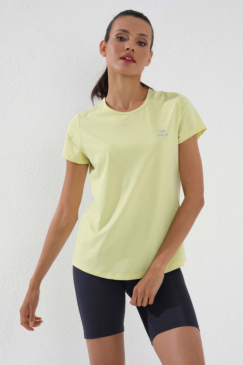 TOMMYLIFE - Tommylife Wholesale Lemon Basic Short Sleeve Bike Collar Women's T-shirt - 97144