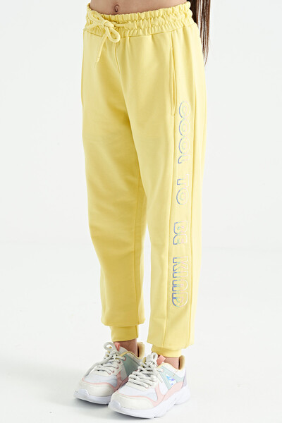 Tommylife Wholesale Lemon Laced Standard Fit Jogger Girls Sweatpants - 75123 - Thumbnail