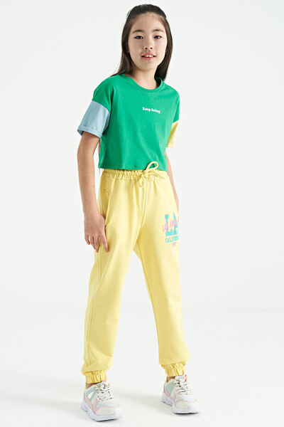Tommylife Wholesale Lemon Standard Fit Jogger Girls Sweatpants - 75120 - Thumbnail